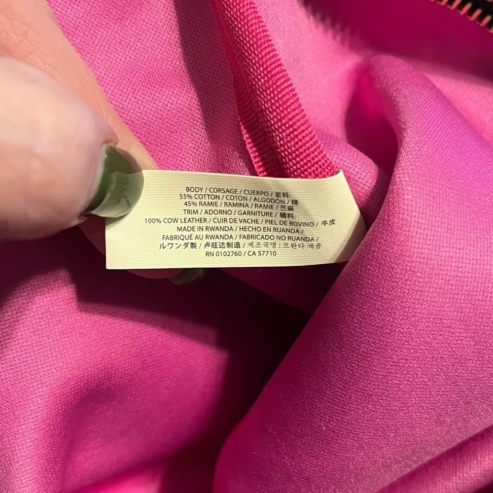 Kate Spade On Purpose Pink and Black Canvas Bow Clutch Wristlet - Picture 9 of 10